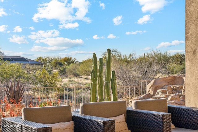 34096 N 87th Way, Scottsdale, AZ 85266 - view of patio / terrace with a balcony