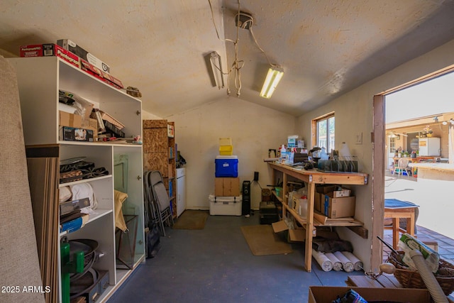 interior space with a workshop area