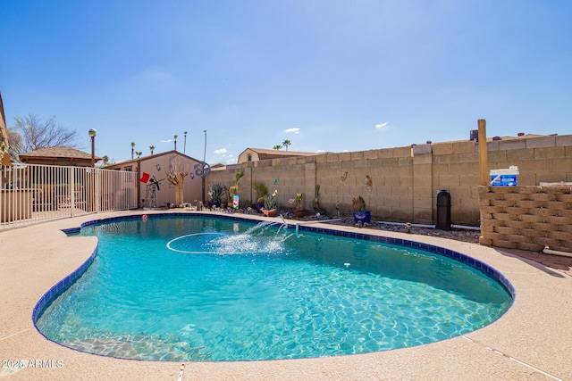 view of swimming pool with a fenced backyard and a fenced in pool