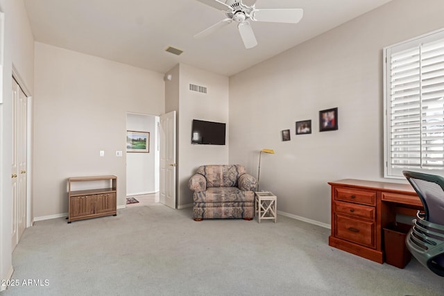 24801 N Vado Ct, Rio Verde, AZ 85263 - carpeted office featuring baseboards and a ceiling fan