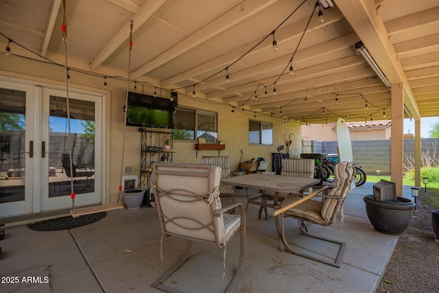 2202 S Lawther Dr, Apache Junction, AZ 85120 - view of patio with outdoor dining space and french doors