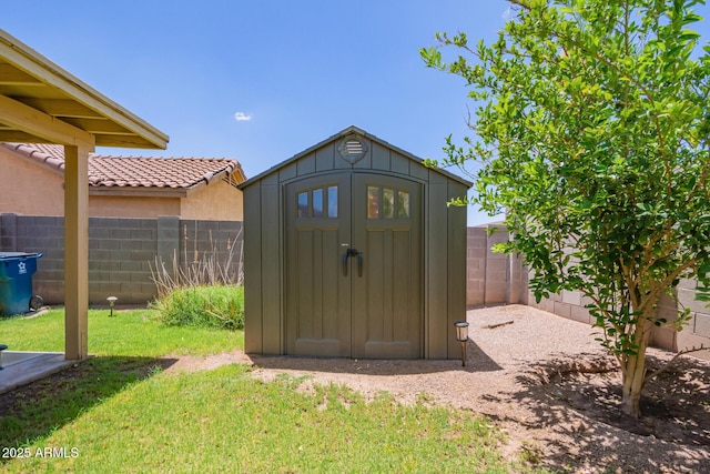 2202 S Lawther Dr, Apache Junction, AZ 85120 - view of shed featuring a fenced backyard