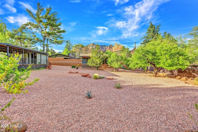 view of yard featuring fence