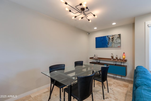 312 S Hardy Dr Unit 106, Tempe, AZ 85281 - dining area with a chandelier and recessed lighting