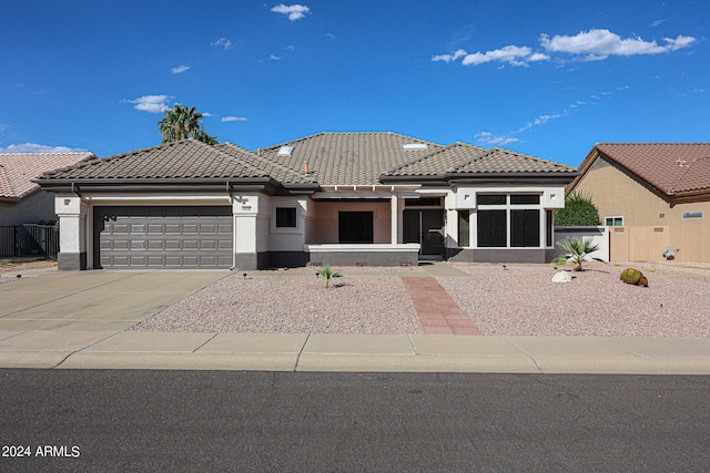 view of front facade with a garage