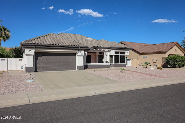 view of front facade with a garage