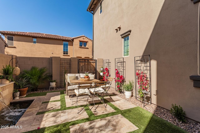 view of patio with fence