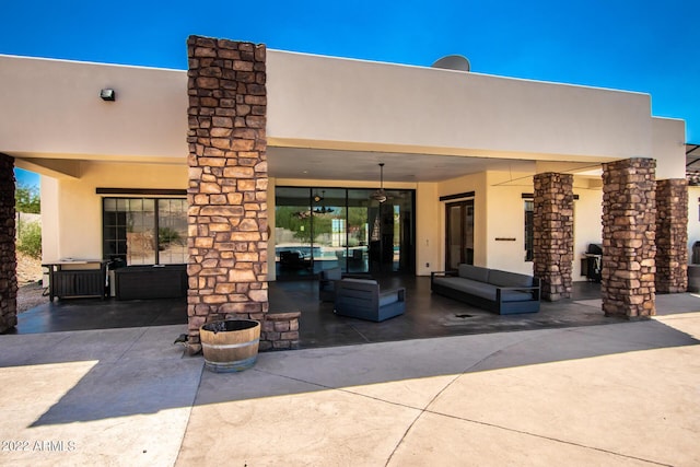 view of patio with an outdoor hangout area