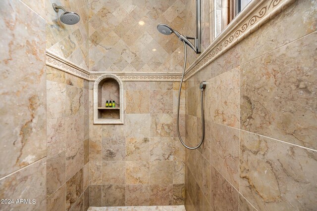 room details with tiled shower