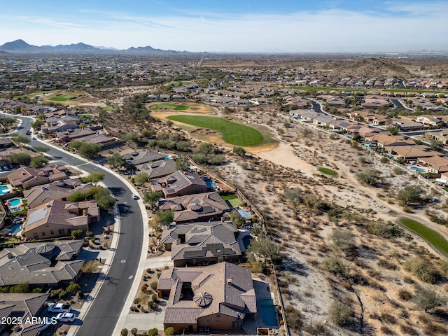 bird's eye view with a mountain view