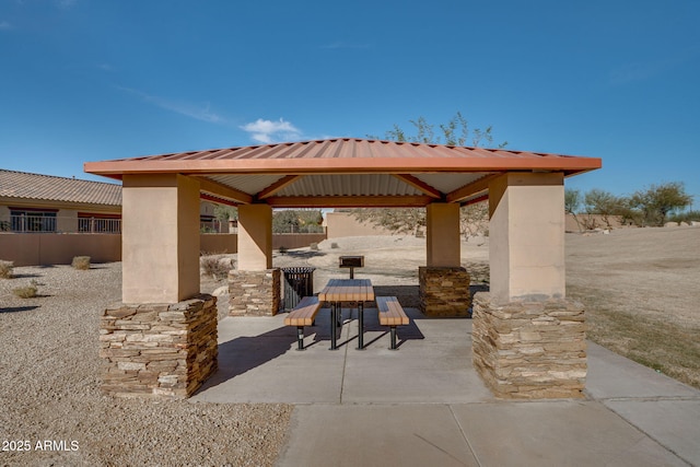 view of patio with a gazebo