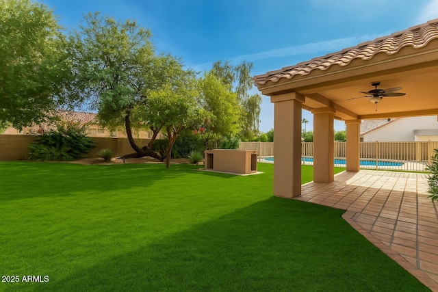 3641 E Park Ave, Phoenix, AZ 85044 - view of yard with a ceiling fan and a patio