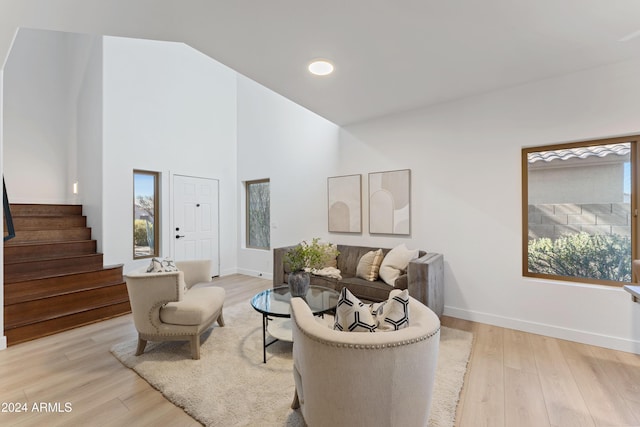 living room featuring light hardwood / wood-style floors