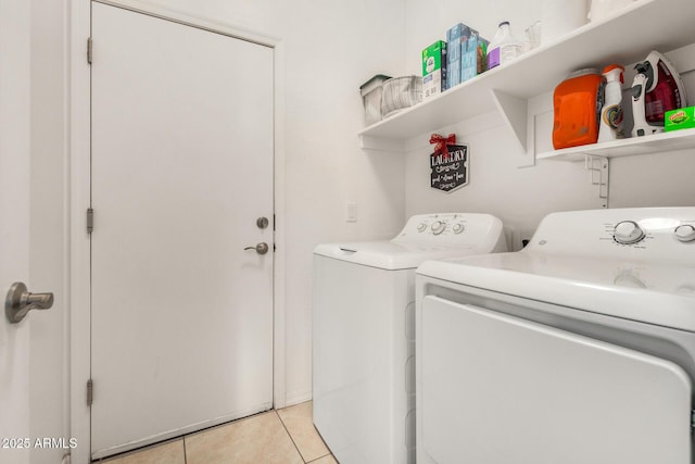 22403 W Harrison St, Buckeye, AZ 85326 - laundry room with washing machine and dryer and light tile patterned floors