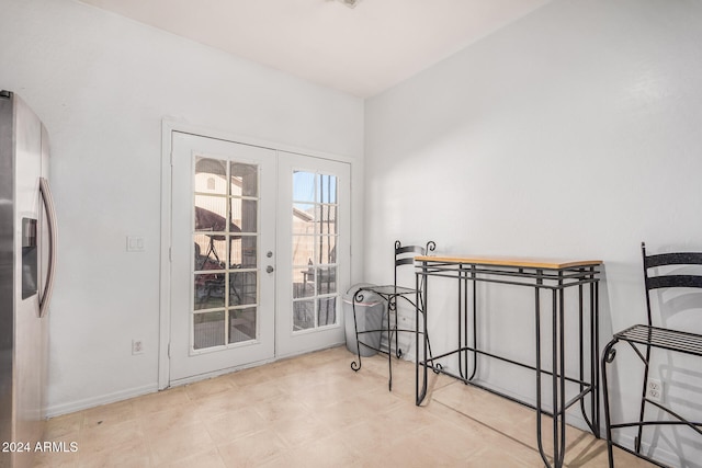 interior space with french doors