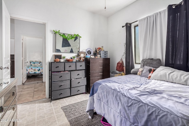 view of tiled bedroom