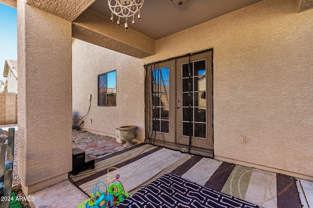 exterior space with french doors