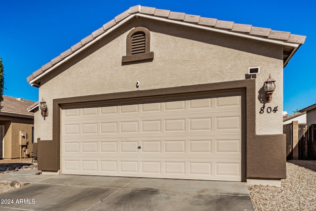 view of garage