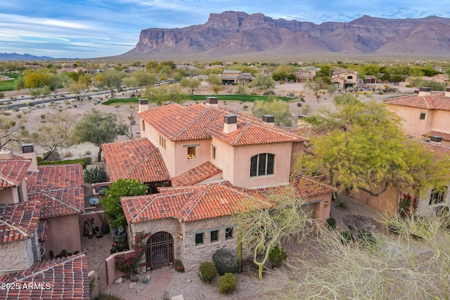 exterior space with a mountain view