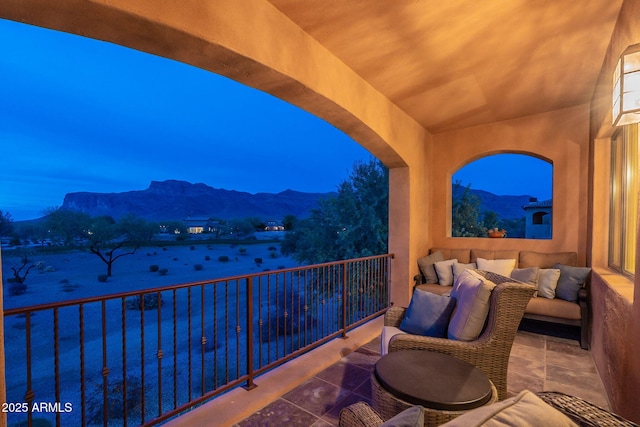 balcony with a mountain view