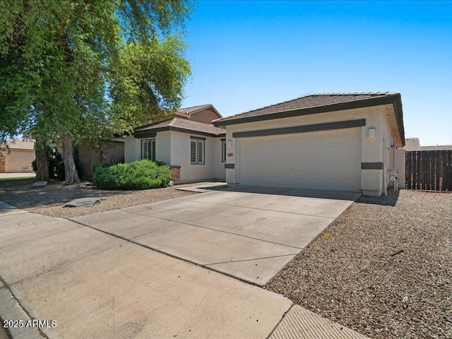 271 W Roadrunner Dr, Chandler, AZ 85286 - single story home with fence, stucco siding, concrete driveway, an attached garage, and a tile roof