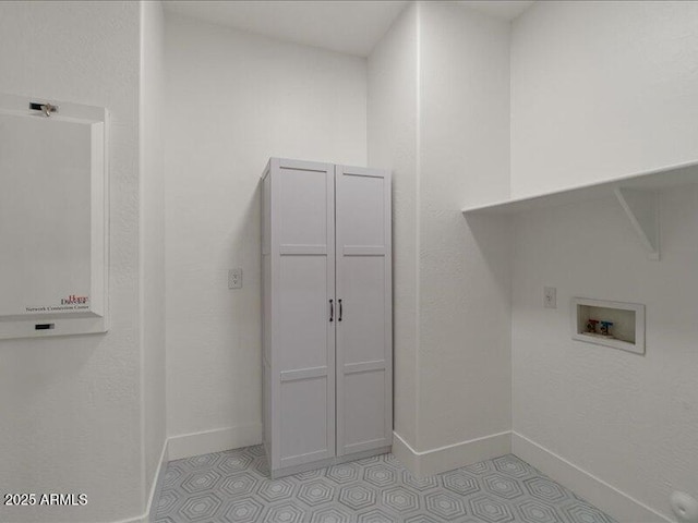 271 W Roadrunner Dr, Chandler, AZ 85286 - washroom featuring cabinet space, light tile patterned flooring, washer hookup, and baseboards