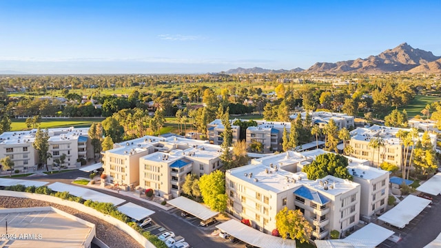 bird's eye view with a mountain view