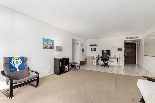 interior space with light tile patterned floors