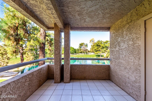 balcony with a water view