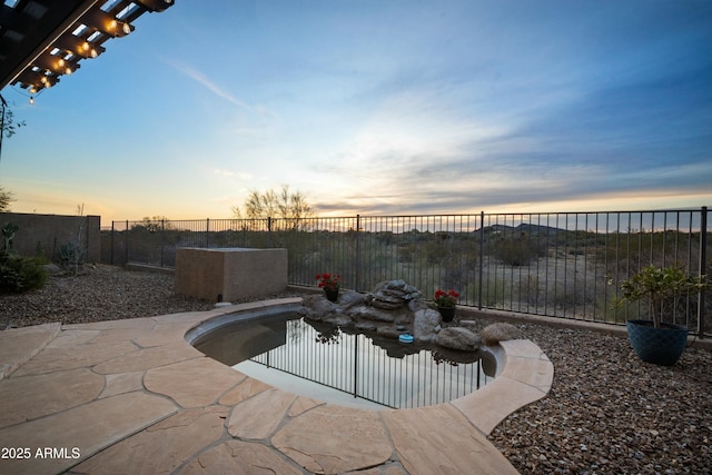 view of patio with a fenced backyard