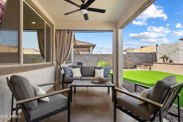 17140 W Running Deer Trl, Surprise, AZ 85387 - sunroom with a ceiling fan and an outdoor hangout area