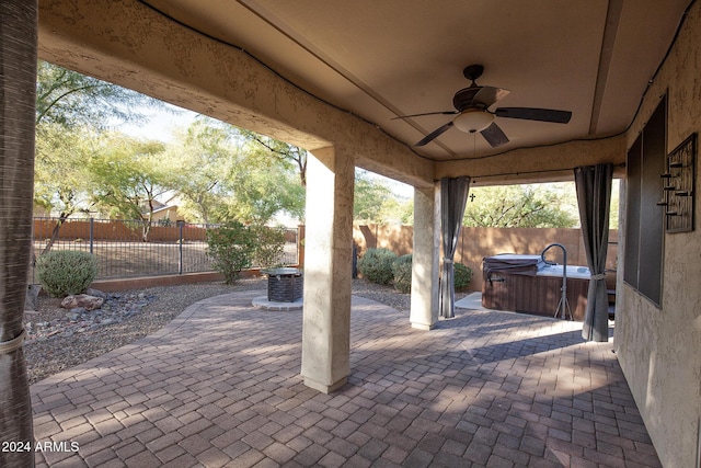 view of patio / terrace with ceiling fan