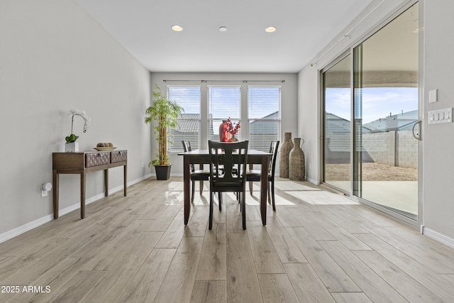 dining room featuring light wood-type flooring