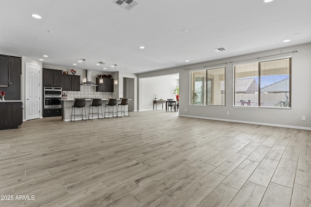 living room featuring light hardwood / wood-style floors