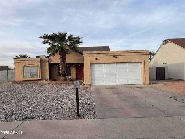 view of front of house with a garage