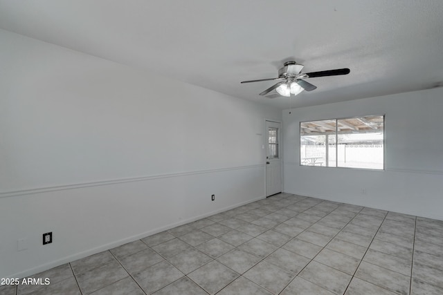 unfurnished room with ceiling fan