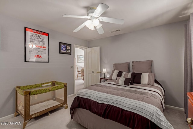 4648 W Misty Willow Ln, Glendale, AZ 85310 - bedroom with carpet flooring, baseboards, and ceiling fan