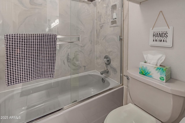 4648 W Misty Willow Ln, Glendale, AZ 85310 - full bathroom featuring toilet and shower / bath combination with glass door