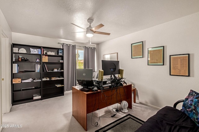 4648 W Misty Willow Ln, Glendale, AZ 85310 - carpeted office space with a ceiling fan and a textured ceiling