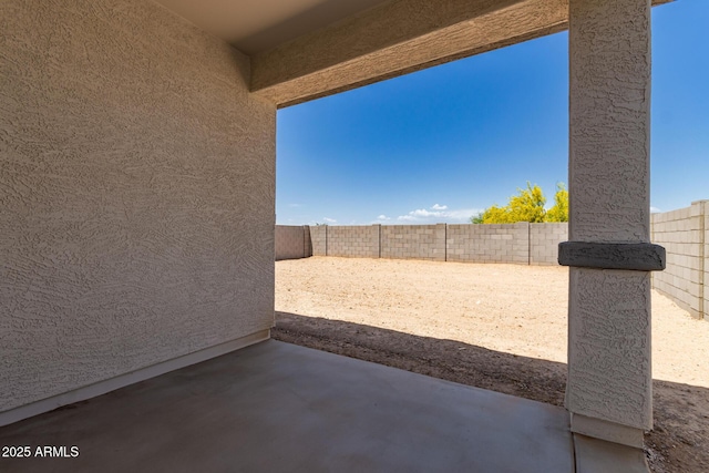 view of patio with a fenced backyard