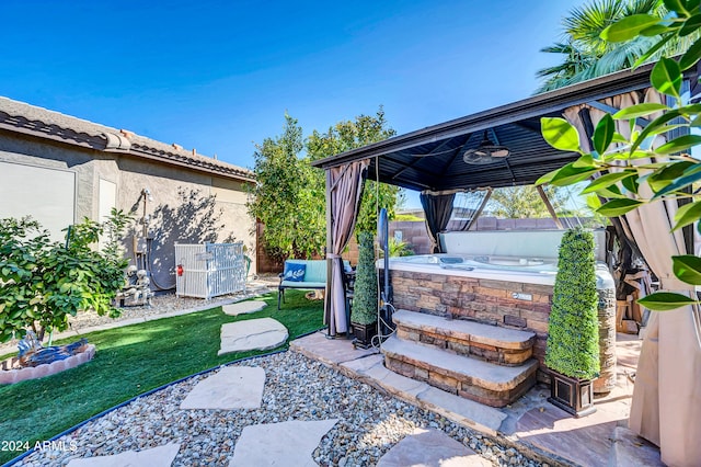 view of yard with a gazebo