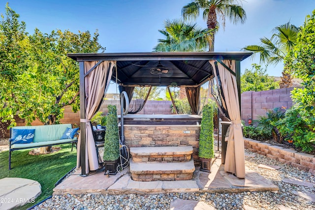 view of patio with a gazebo