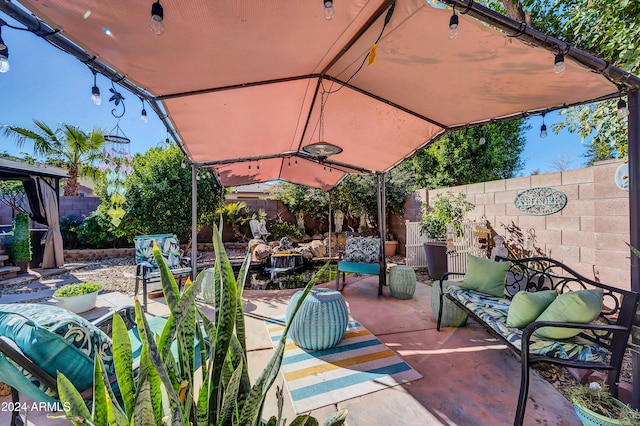 view of patio featuring an outdoor living space