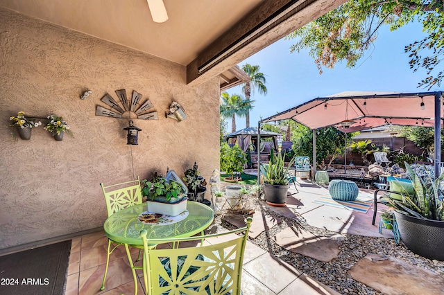 view of patio featuring a gazebo