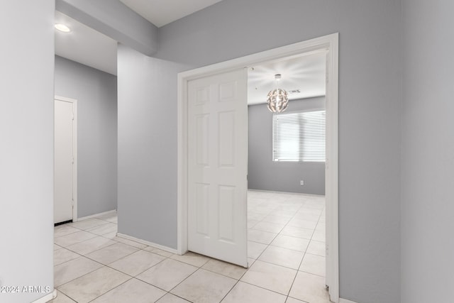 interior space featuring light tile patterned flooring