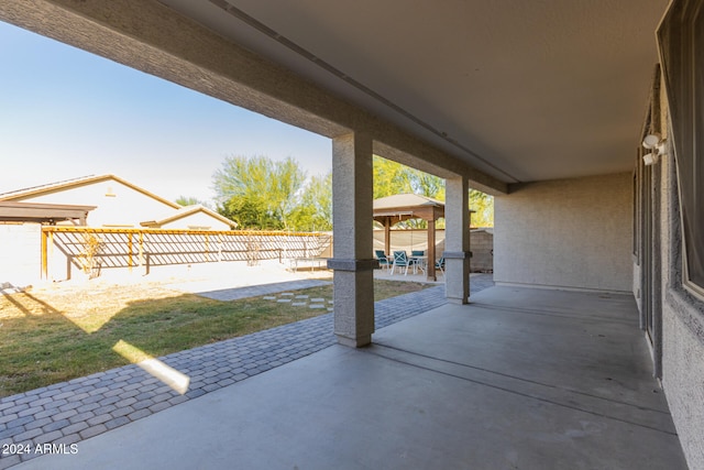 view of patio / terrace featuring a gazebo