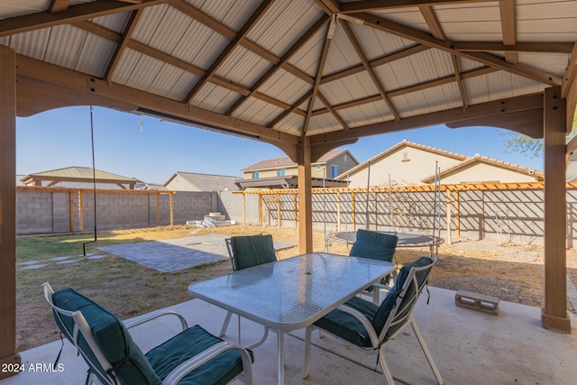 view of patio with a gazebo