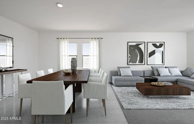 interior space with tile patterned floors