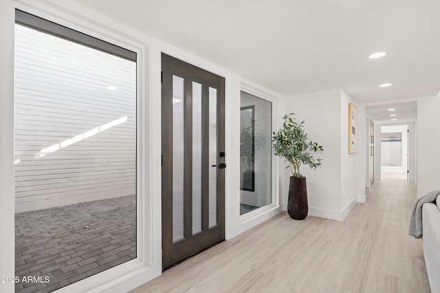 foyer featuring light hardwood / wood-style floors