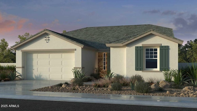 10201 W Weldon Ave, Avondale, AZ 85392 - ranch-style house with a garage, stucco siding, driveway, and a shingled roof